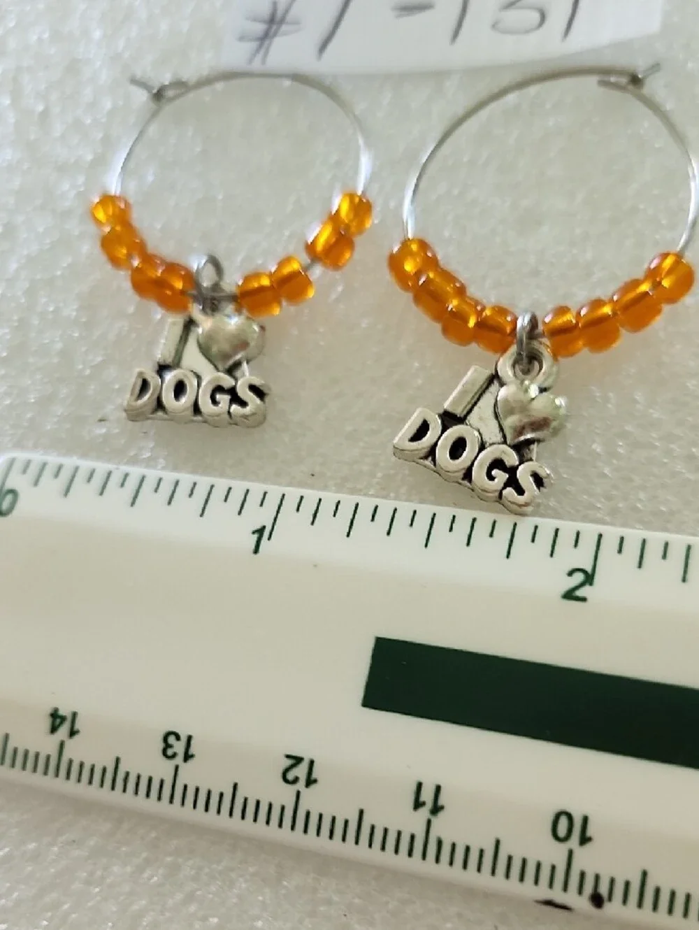 I Love Dogs Orange Beaded Pet Charms